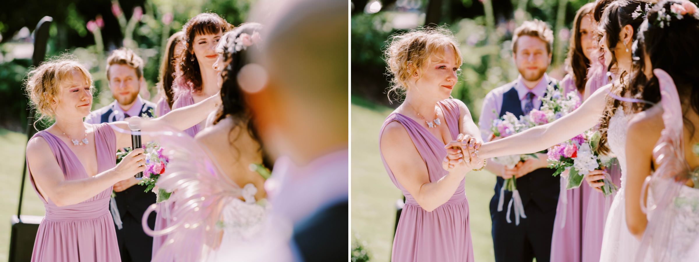 Megan and Erika's wedding ceremony at Graybridge Venue, Snohomish WA. Summer 2022.
