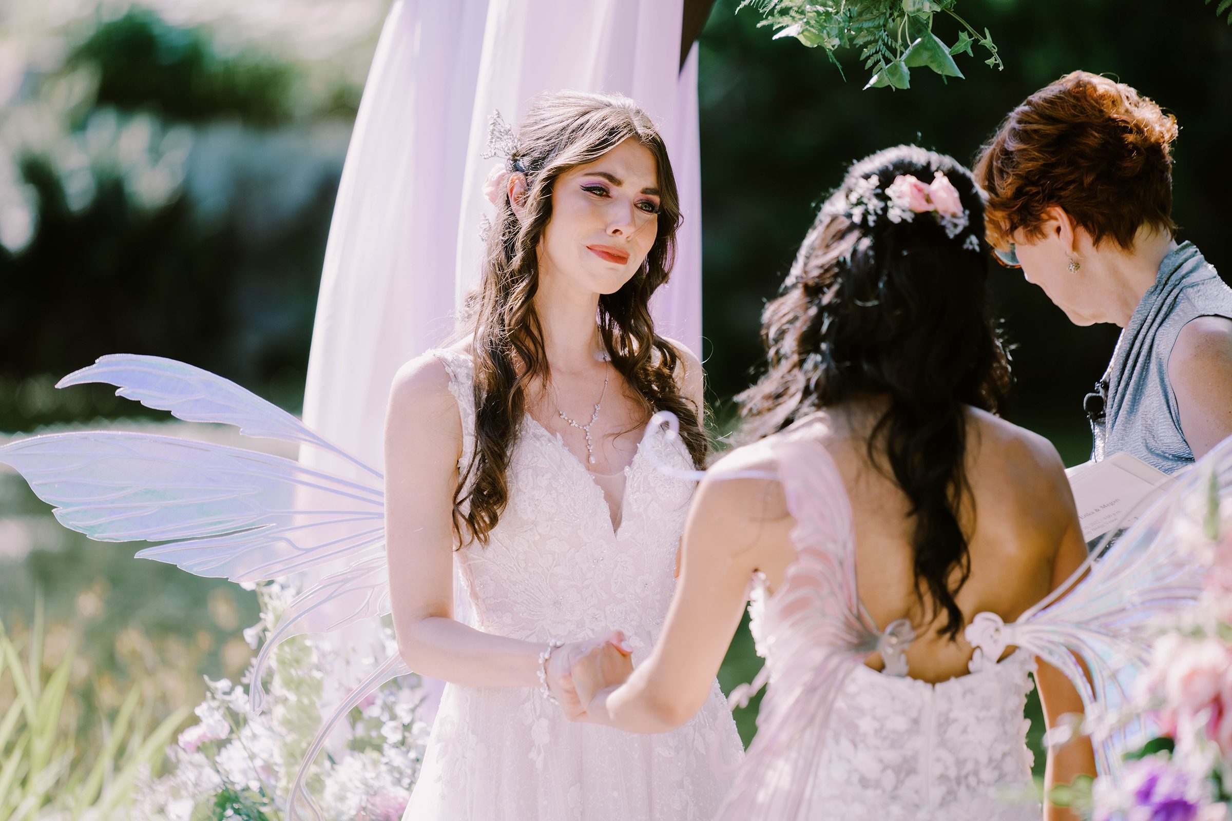 Megan and Erika's wedding ceremony at Graybridge Venue, Snohomish WA