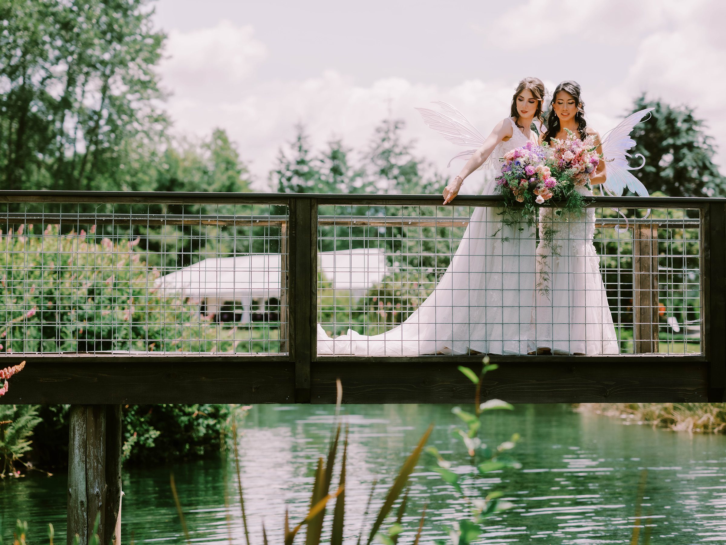 Megan and Erika's wedding photos at Graybridge Venue in Snohomish, WA. Summer 2022