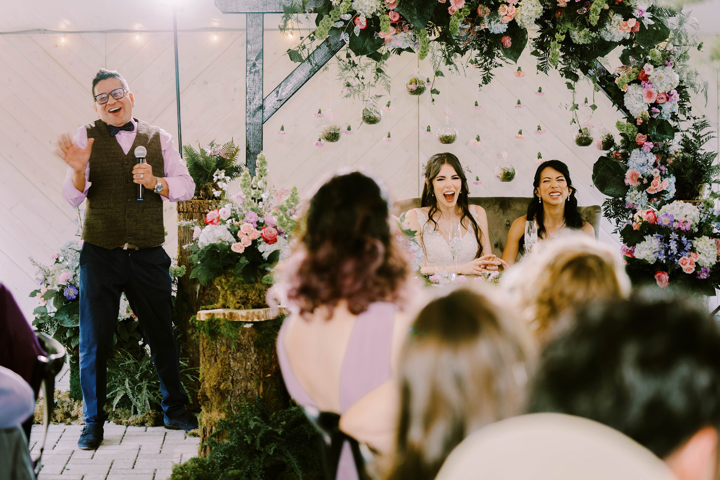 Erika's dad gives a toast.