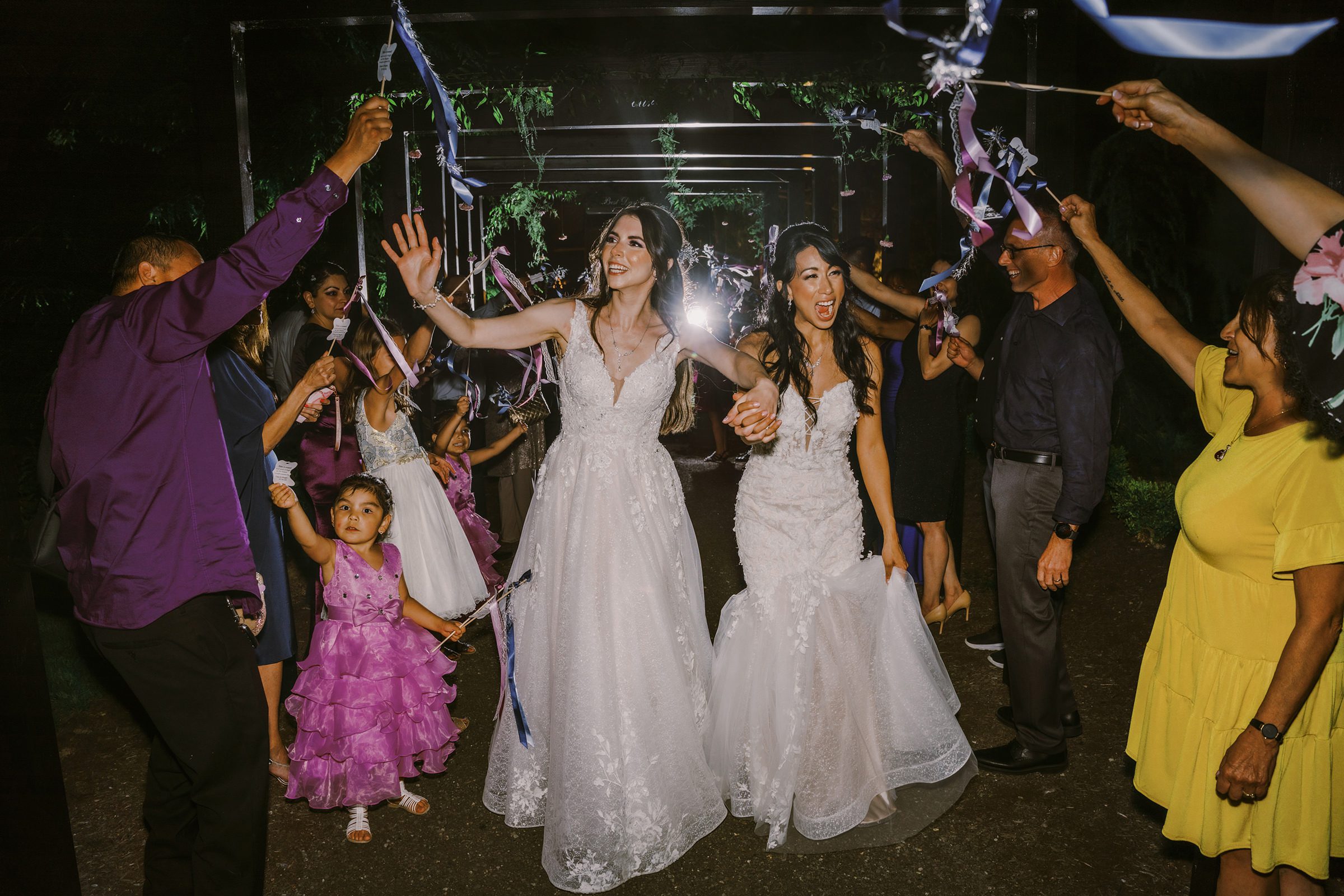 Sparkler exit at Megan and Erika's Graybridge Venue wedding