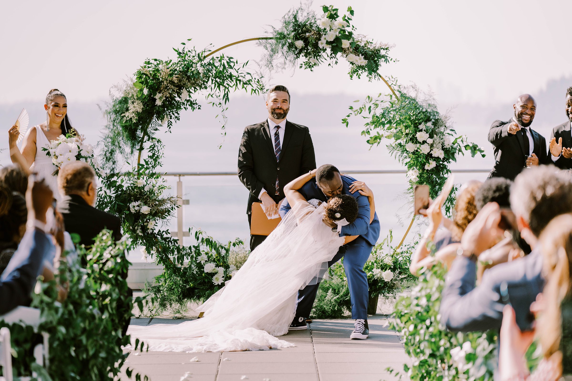 Kasi and Sada's wedding ceremony at Hyatt Regency Lake Washington Seattle Soutport, Summer 2022