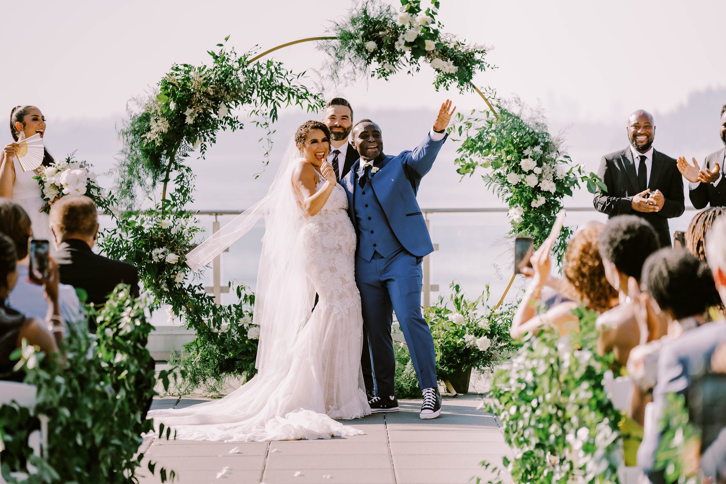 Kasi and Sada's wedding ceremony at Hyatt Regency Lake Washington Seattle Soutport, Summer 2022