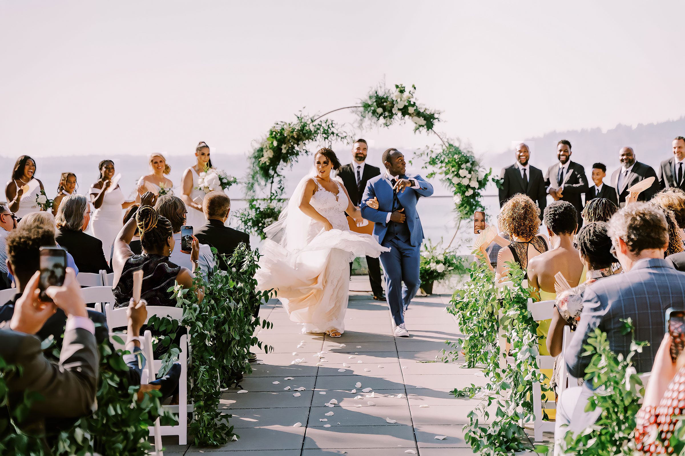 Kasi and Sada's wedding ceremony at Hyatt Regency Lake Washington Seattle Soutport, Summer 2022