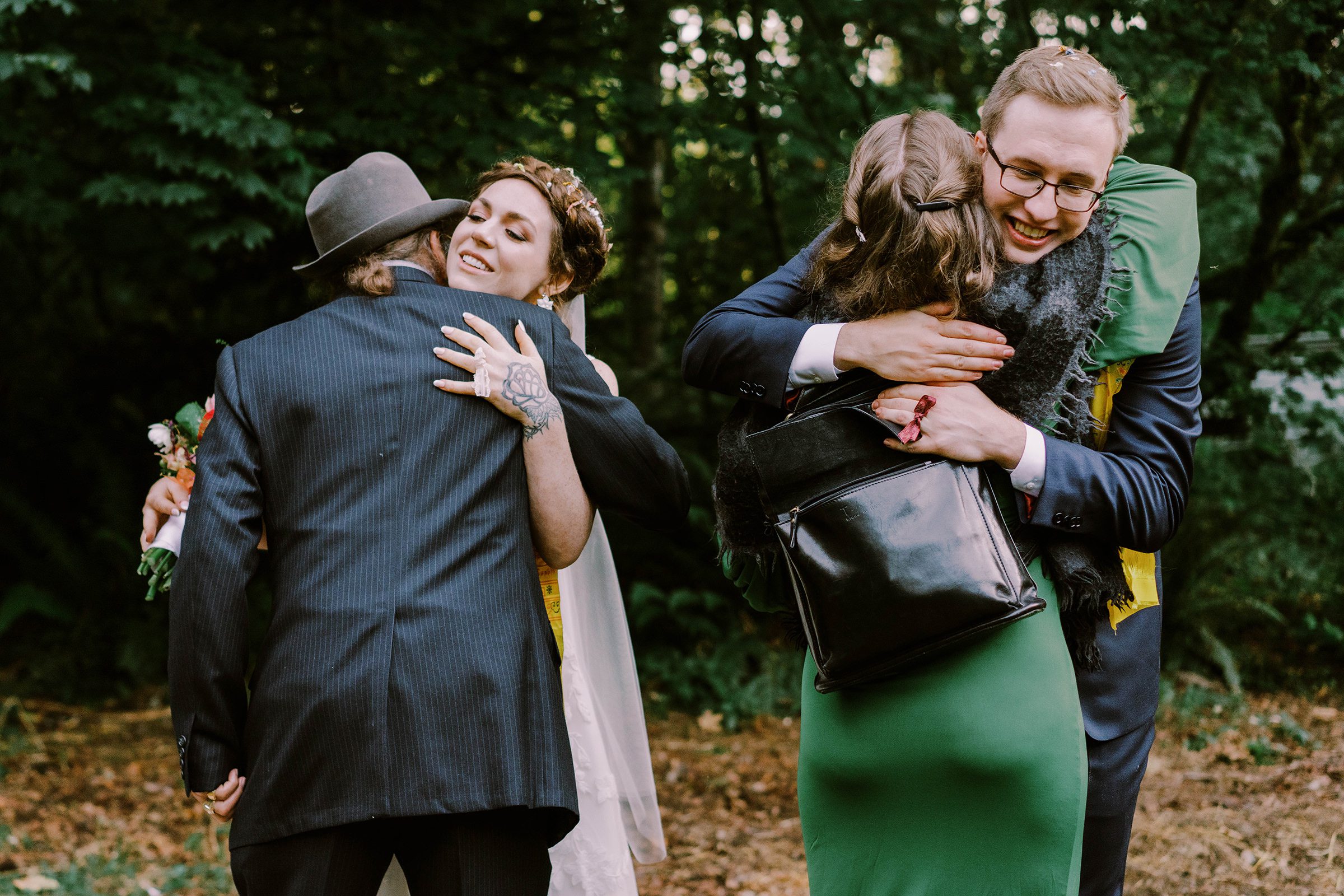 Annika and Sean welcome their guests.