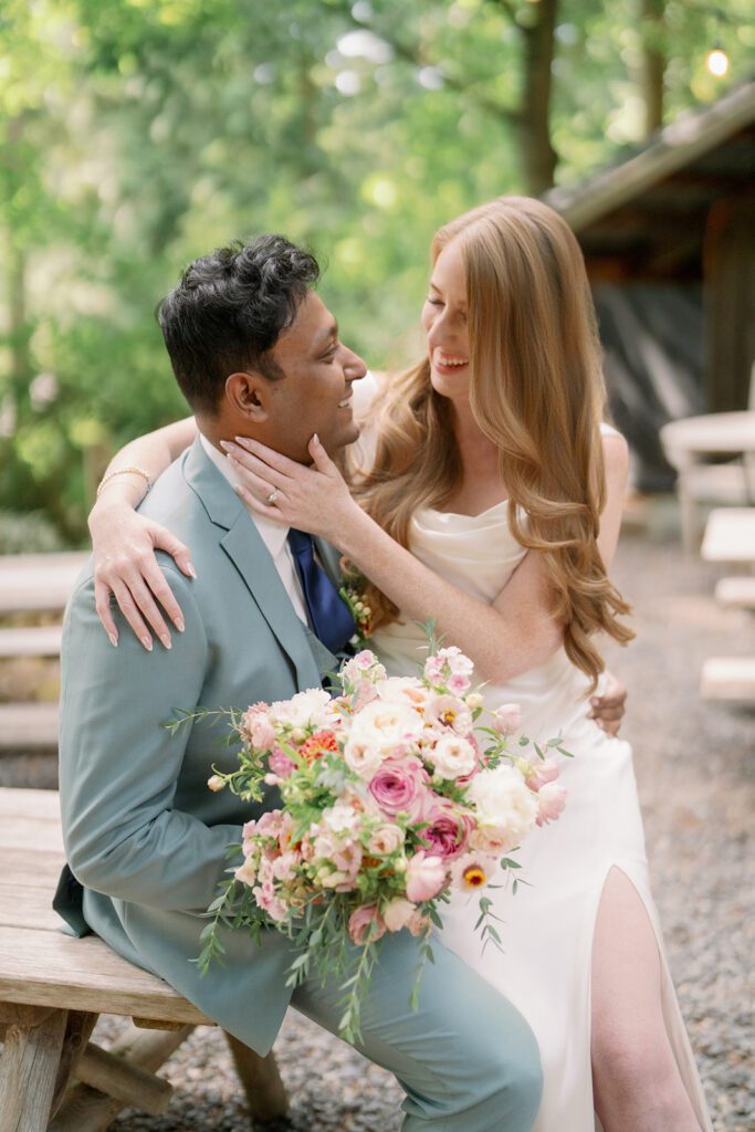 Bride and groom portraits at Bella Luna Farms wedding venue by Seattle Wedding Photographer JENN TAI